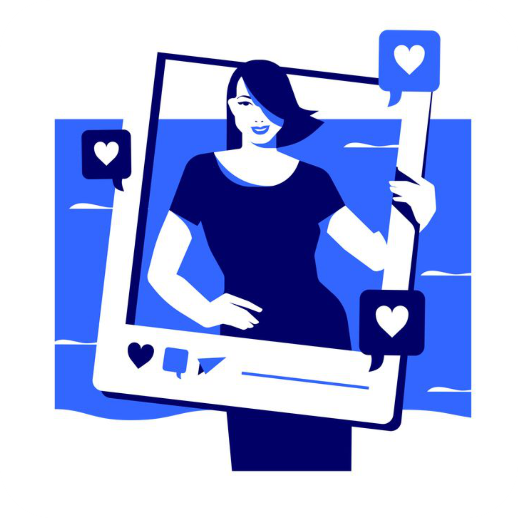 Abstract social media growth visual